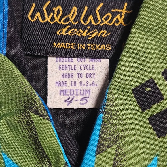 Vintage Wild West Aztec Print Button Up Western Shirt M Cowboy Southwestern - Picture 3 of 6
